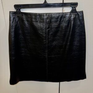 Kenneth Cole Black Leather Pencil Skirt